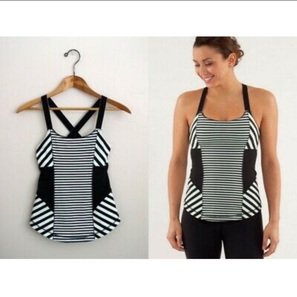 LULULEMON CLASSIC STRIPE MINT TANK TOP - Picture 1 of 10